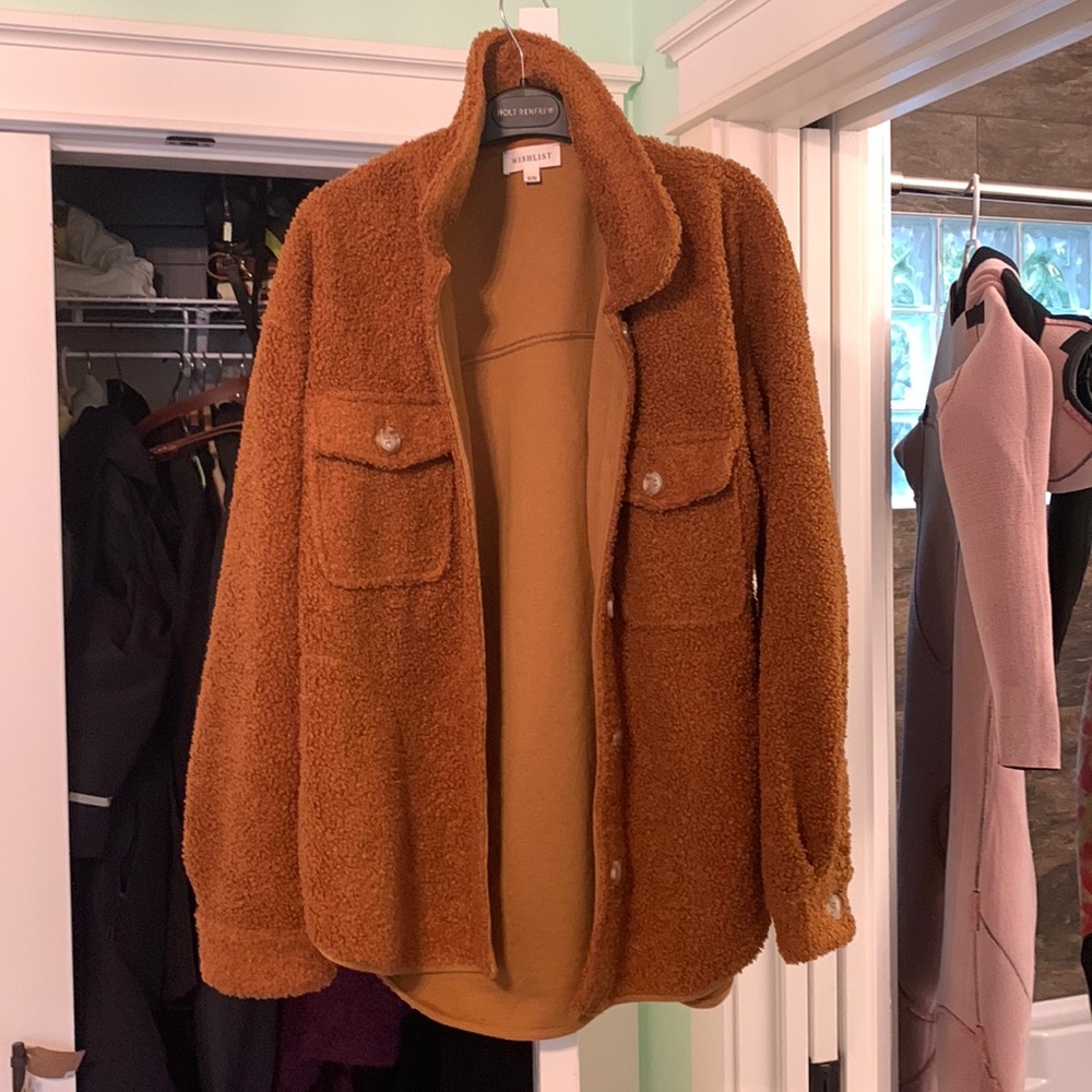 BROWN HIGH PILE FLEECE SHACKET